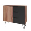 Manhattan Comfort Beekman 35.43 Sideboard with 2 Shelves in Brown and Black S-405AMC240